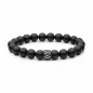 Preview: Klassisches Onyx Armband Herren schwarz rund 10 mm