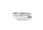 Preview: Eleganter Ring mit weißer Perle und parallelem Zirkoniaring, 925er rhodiniertes Silber, Gaura Pearls, Estland