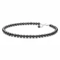 Preview: Gaura Pearls Perlenkette - schwarz, rund, 50- cm, 925 Silber