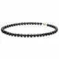 Preview: Gaura Pearls Perlenkette - schwarz, rund, 45 cm, 585 Weiß/Gelbgold