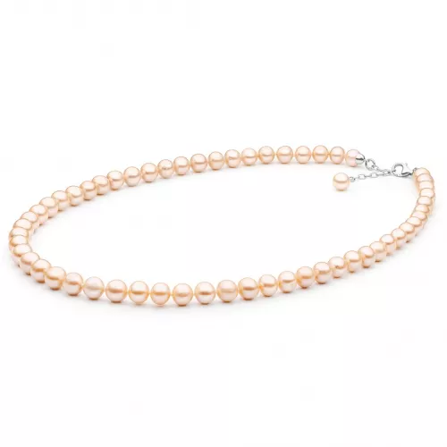 Gaura Pearls Perlenkette - rosa, 50-53 cm, 925 Silber