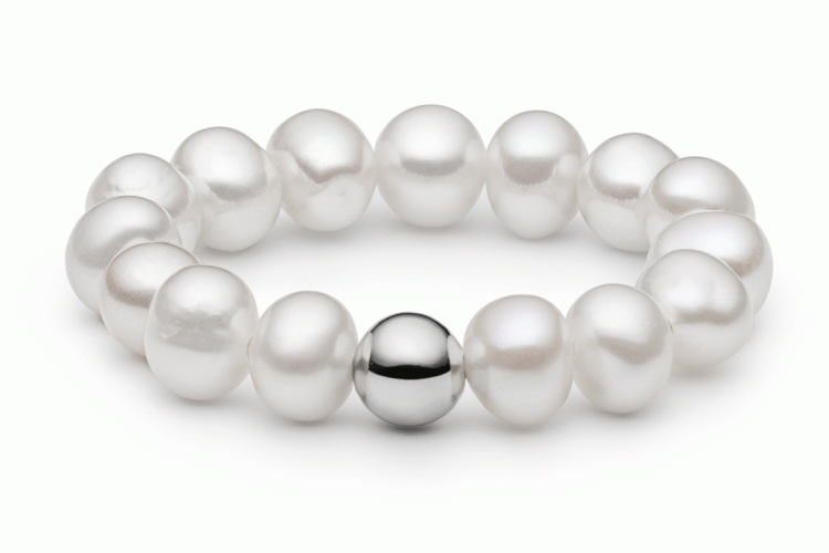 Perlenring weiß 4-4.5 mm, Schmuckperle 925er rhodiniertes Silber, Gaura Pearls, Estland