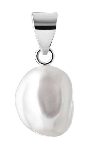Perlenanhänger einzeln, weiß Keshi-Perle 8-9 mm, 925er Silber, Gaura Pearls, Estland