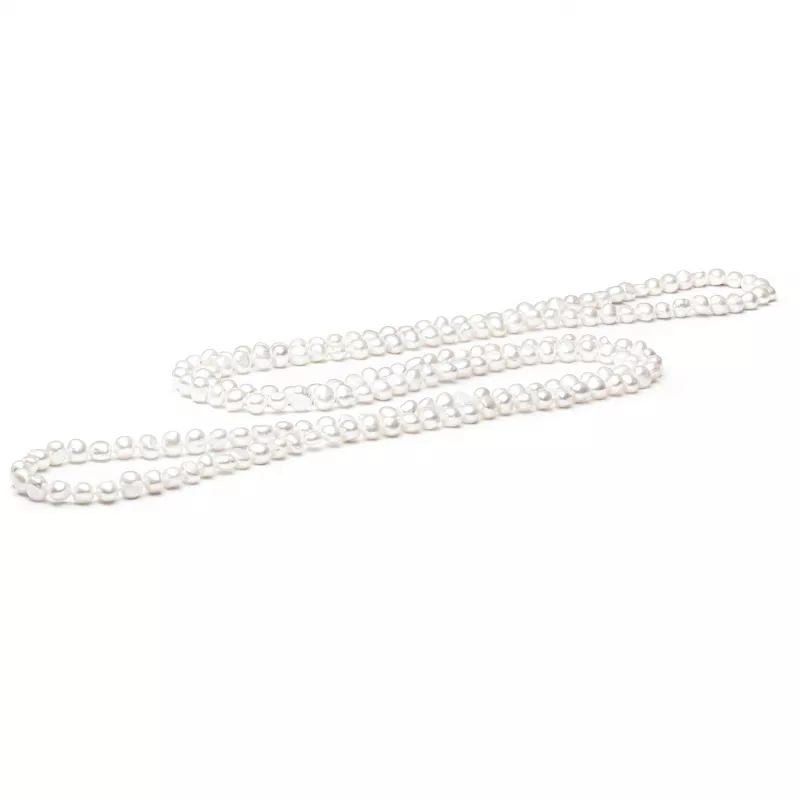 Gaura Pearls Perlenkette - weiß, barock, 160 cm