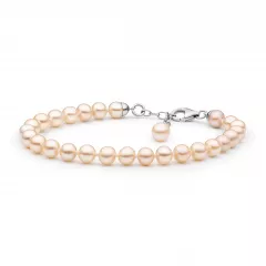 Gaura Pearls Perlenarmband - rosa, 18-21 cm, 925 Silber