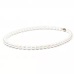 FARWG795-M Gaura Pearls Perlenkette - weiss rund 50 cm 585 Weiss Gelbgold