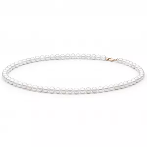 Gaura Pearls Perlenkette - weiß, klassisch, 40 cm, 585 Roségold