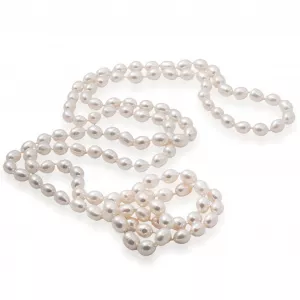 Gaura Pearls Perlenkette - weiß, reis, 120 cm