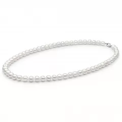 Perlenkette Herren weiß rund 8-8.5 mm, 50cm, Verschluss 925er Silber, Gaura Pearls, Estland