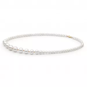 Gaura Pearls Perlenkette - weiß, rund, 40 cm, 585 Roségold