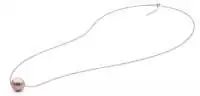 Silberkette mit Perlenanhänger lavendel Edison 12-13 mm