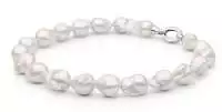 Trend-Perlenkette weiß Kasumi like 12-13 mm, 40 cm, Verschluss rhodiniertes 925er Silber, Gaura Pearls, Estland